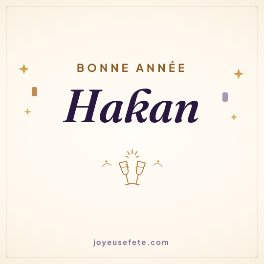 Image carrée « Bonne année Hakan » pour WhatsApp