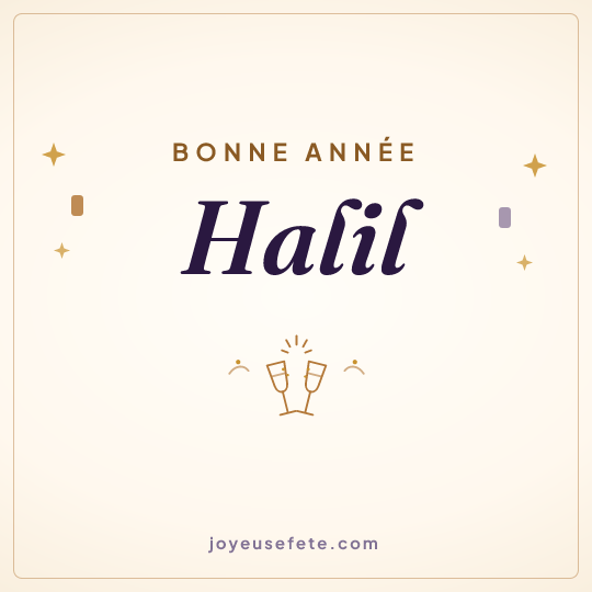 Image carrée « Bonne année Halil » pour WhatsApp