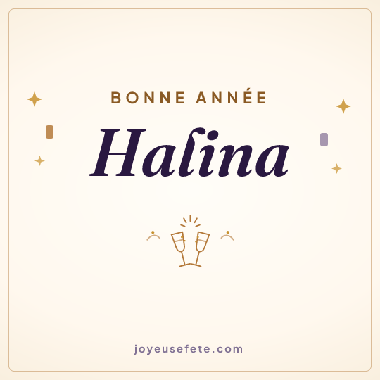 Image carrée « Bonne année Halina » pour WhatsApp