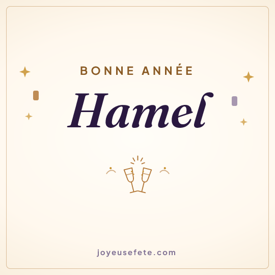 Image carrée « Bonne année Hamel » pour WhatsApp