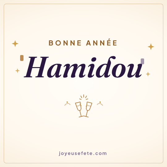 Image carrée « Bonne année Hamidou » pour WhatsApp