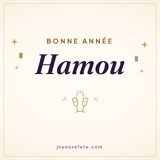 Image carrée « Bonne année Hamou » pour WhatsApp