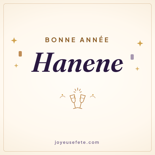 Image carrée « Bonne année Hanene » pour WhatsApp