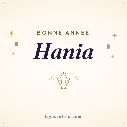 Image carrée « Bonne année Hania » pour WhatsApp