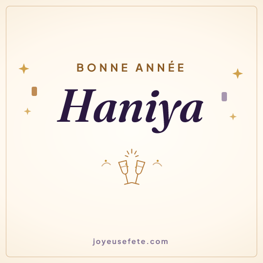 Image carrée « Bonne année Haniya » pour WhatsApp