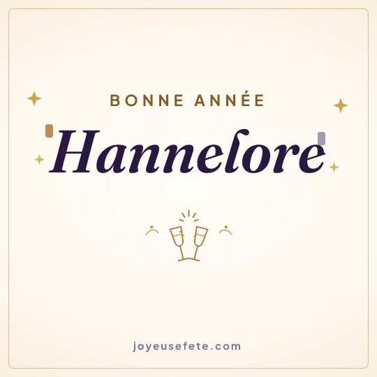 Image carrée « Bonne année Hannelore » pour WhatsApp