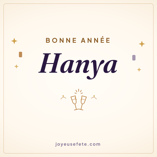 Image carrée « Bonne année Hanya » pour WhatsApp