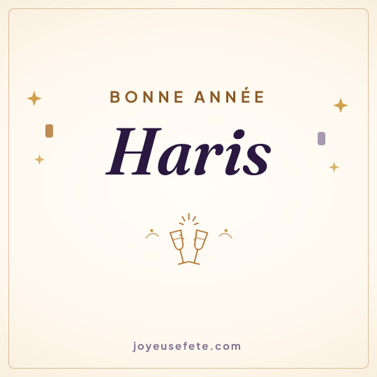 Image carrée « Bonne année Haris » pour WhatsApp