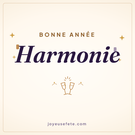 Image carrée « Bonne année Harmonie » pour WhatsApp
