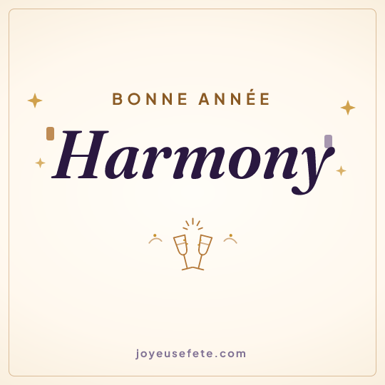 Image carrée « Bonne année Harmony » pour WhatsApp