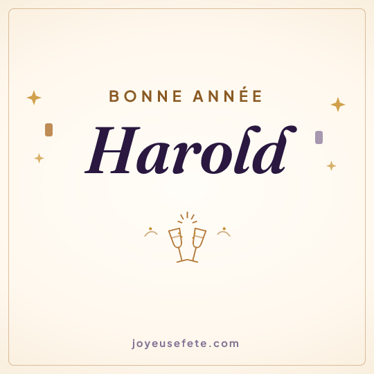 Image carrée « Bonne année Harold » pour WhatsApp