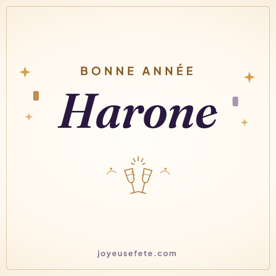 Image carrée « Bonne année Harone » pour WhatsApp