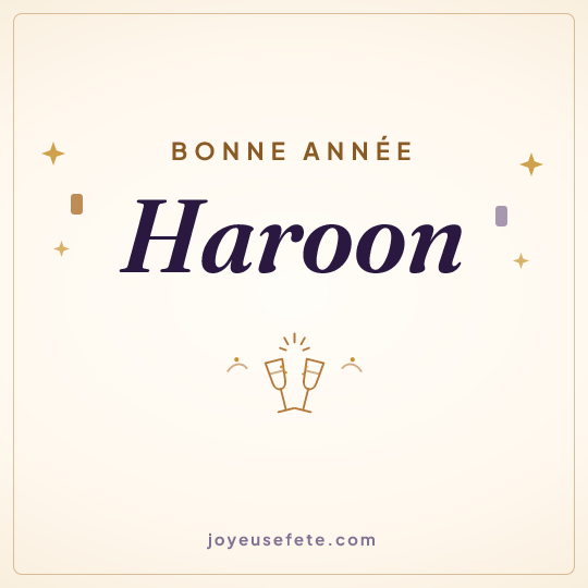 Image carrée « Bonne année Haroon » pour WhatsApp