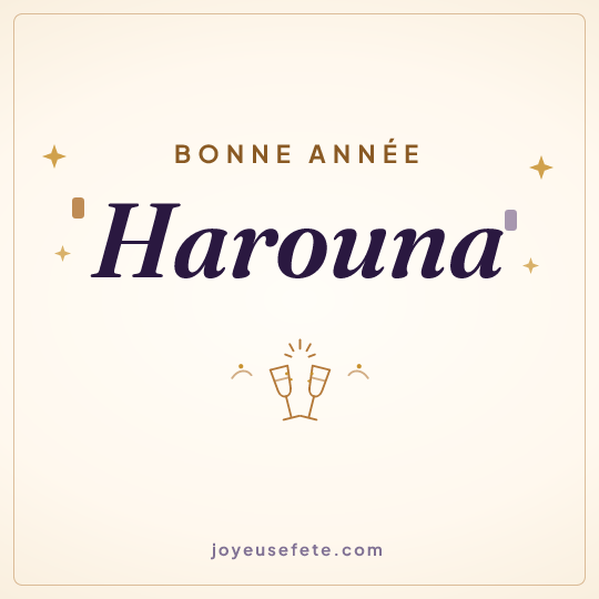 Image carrée « Bonne année Harouna » pour WhatsApp