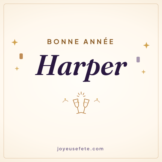 Image carrée « Bonne année Harper » pour WhatsApp