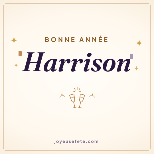 Image carrée « Bonne année Harrison » pour WhatsApp