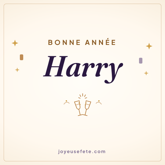 Image carrée « Bonne année Harry » pour WhatsApp