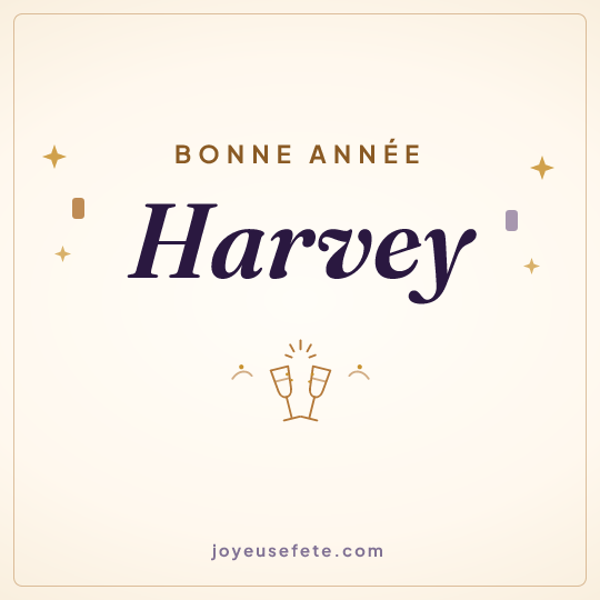 Image carrée « Bonne année Harvey » pour WhatsApp