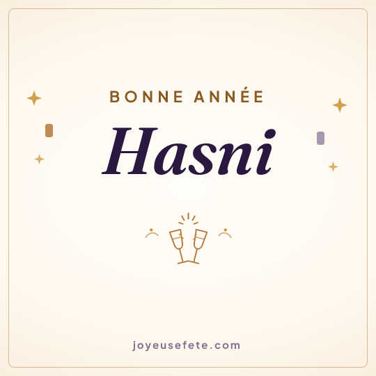 Image carrée « Bonne année Hasni » pour WhatsApp