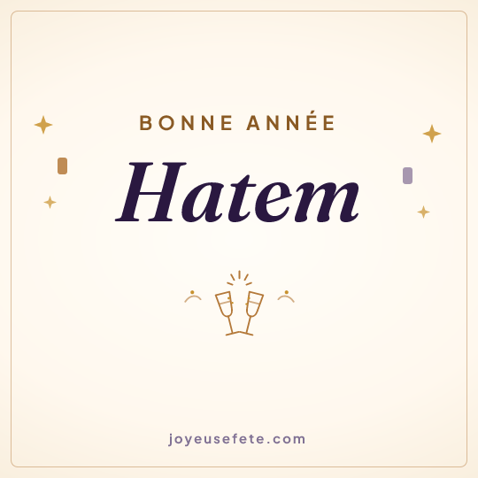 Image carrée « Bonne année Hatem » pour WhatsApp