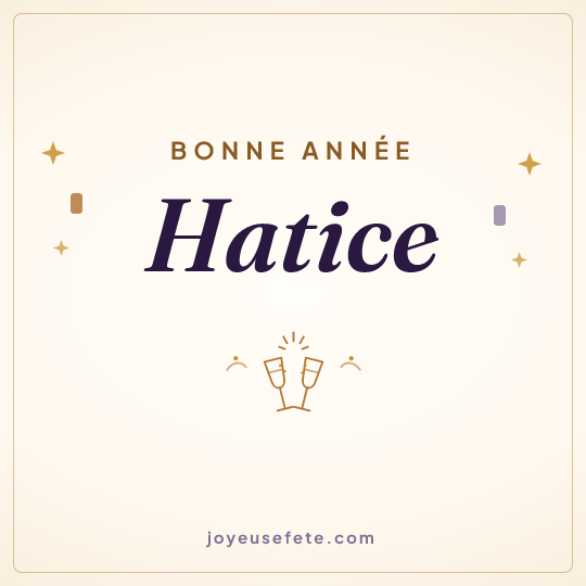Image carrée « Bonne année Hatice » pour WhatsApp
