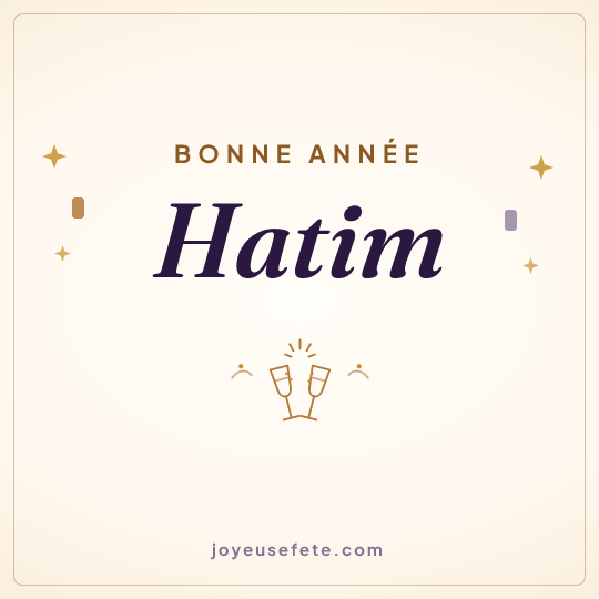 Image carrée « Bonne année Hatim » pour WhatsApp