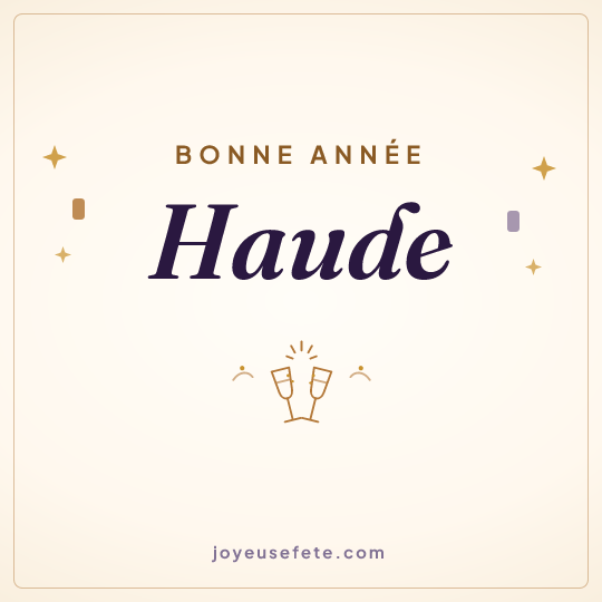 Image carrée « Bonne année Haude » pour WhatsApp
