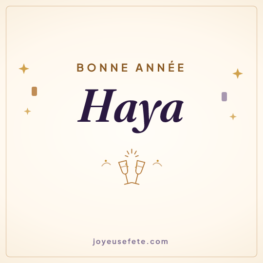 Image carrée « Bonne année Haya » pour WhatsApp