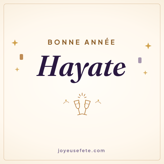 Image carrée « Bonne année Hayate » pour WhatsApp
