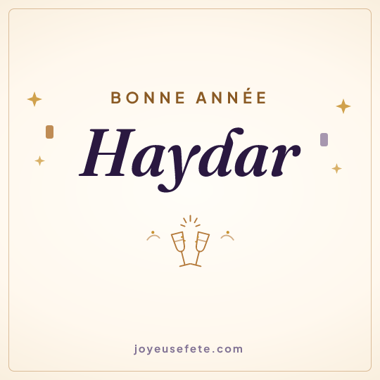 Image carrée « Bonne année Haydar » pour WhatsApp
