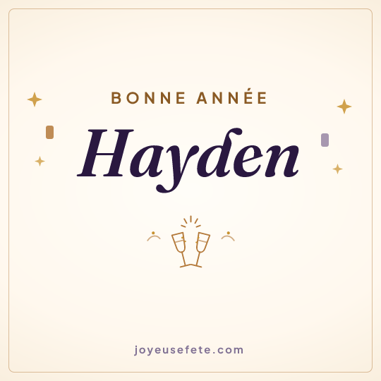 Image carrée « Bonne année Hayden » pour WhatsApp