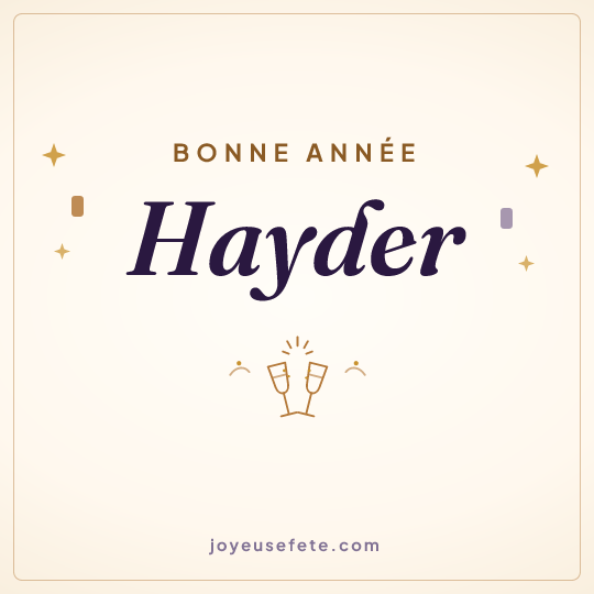 Image carrée « Bonne année Hayder » pour WhatsApp