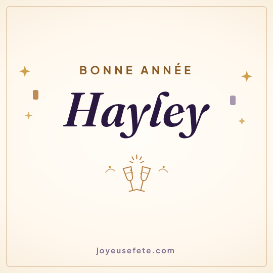Image carrée « Bonne année Hayley » pour WhatsApp