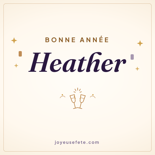 Image carrée « Bonne année Heather » pour WhatsApp