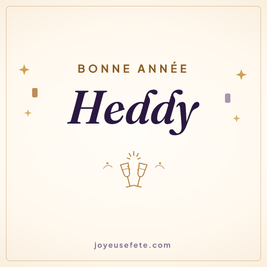 Image carrée « Bonne année Heddy » pour WhatsApp