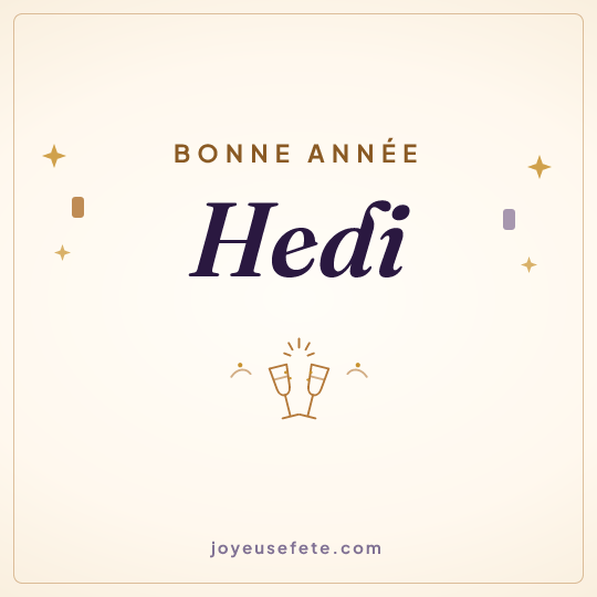 Image carrée « Bonne année Hedi » pour WhatsApp