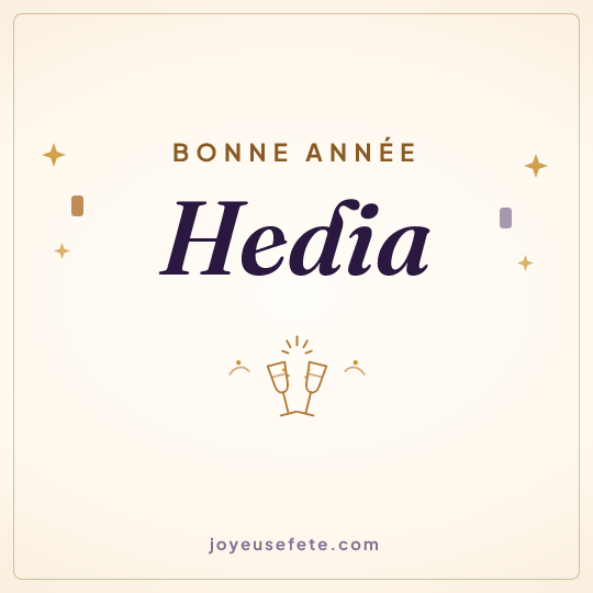 Image carrée « Bonne année Hedia » pour WhatsApp