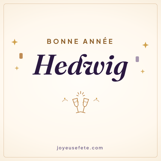 Image carrée « Bonne année Hedwig » pour WhatsApp