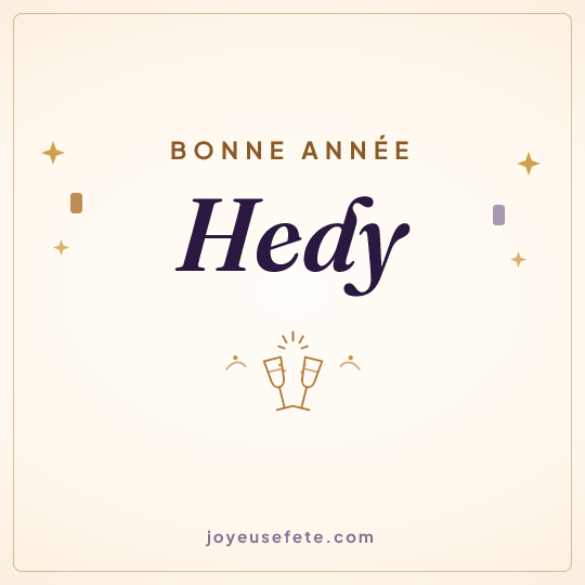 Image carrée « Bonne année Hedy » pour WhatsApp