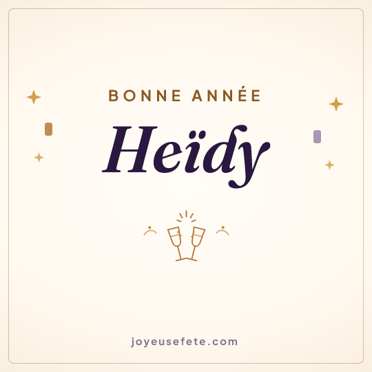 Image carrée « Bonne année Heïdy » pour WhatsApp