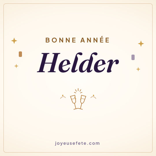 Image carrée « Bonne année Helder » pour WhatsApp