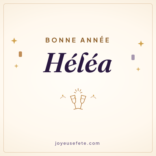 Image carrée « Bonne année Héléa » pour WhatsApp