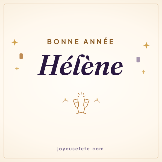 Image carrée « Bonne année Hélène » pour WhatsApp