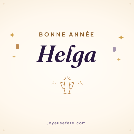 Image carrée « Bonne année Helga » pour WhatsApp