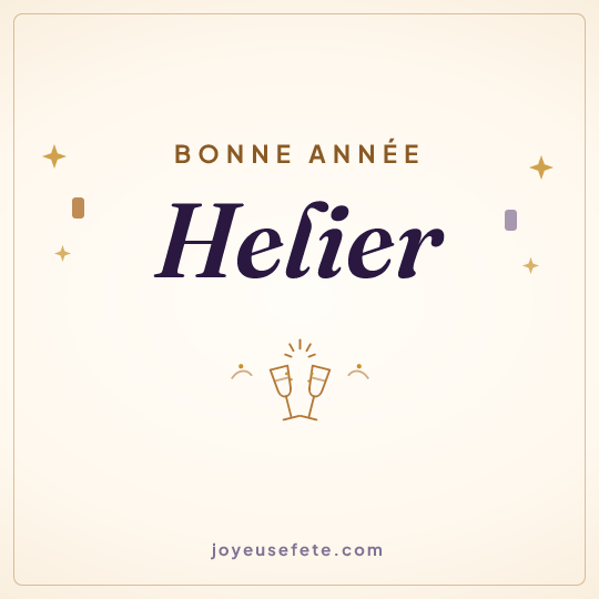 Image carrée « Bonne année Helier » pour WhatsApp