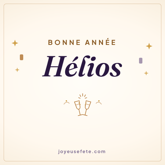 Image carrée « Bonne année Hélios » pour WhatsApp