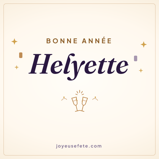 Image carrée « Bonne année Helyette » pour WhatsApp