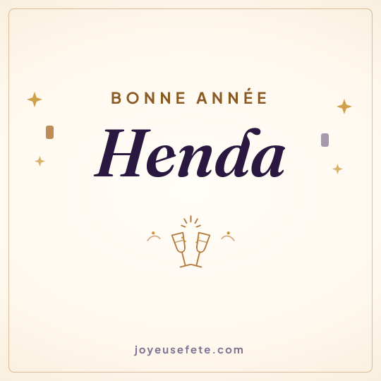 Image carrée « Bonne année Henda » pour WhatsApp