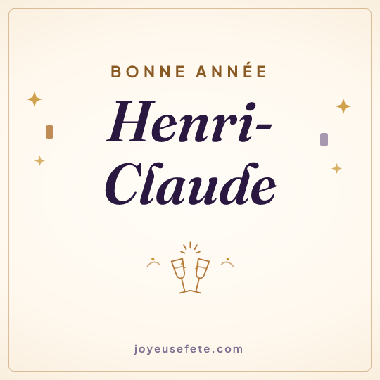 Image carrée « Bonne année Henri-Claude » pour WhatsApp