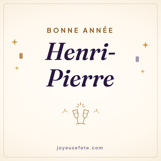 Image carrée « Bonne année Henri-Pierre » pour WhatsApp